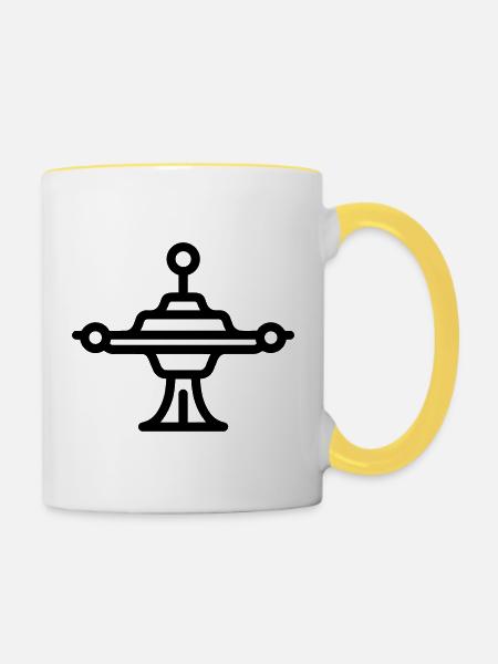 Raumstation - Tasse zweifarbig - Weiß/Gelb