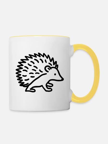 Stachelschwein - Tasse zweifarbig - Weiß/Gelb