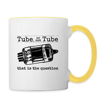 Tube ou pas Tube - Mug contrasté - blanc/jaune - Droite