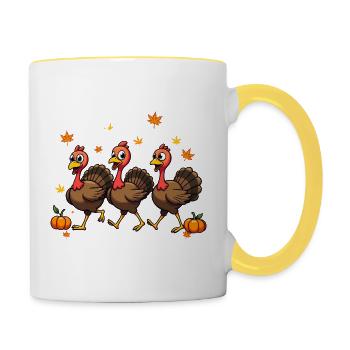 Thanksgiving Truthahn Baby - Tasse zweifarbig - Weiß/Gelb - Rechts