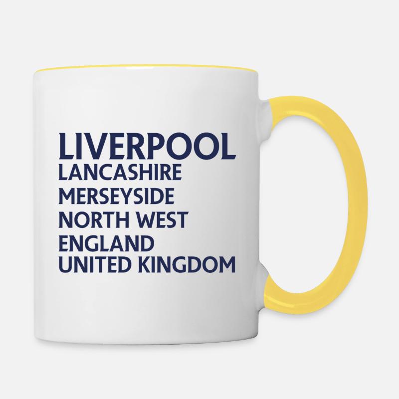 Liverpool – Angleterre Conception des paroles - Mug contrasté - blanc/jaune