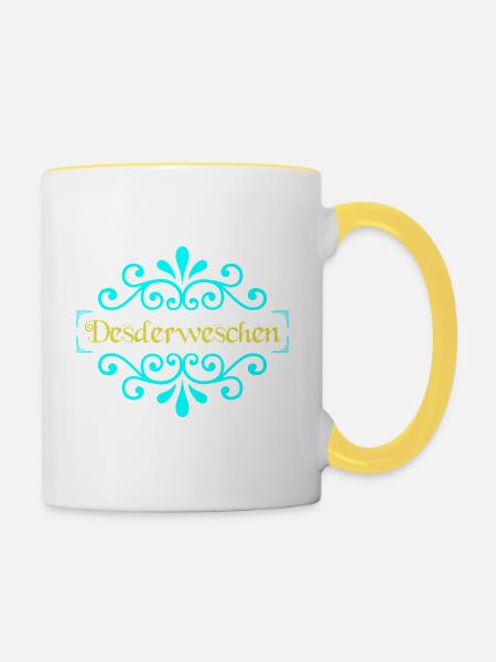 Deswerweschen Ornament Glitzer - Tasse zweifarbig - Weiß/Gelb