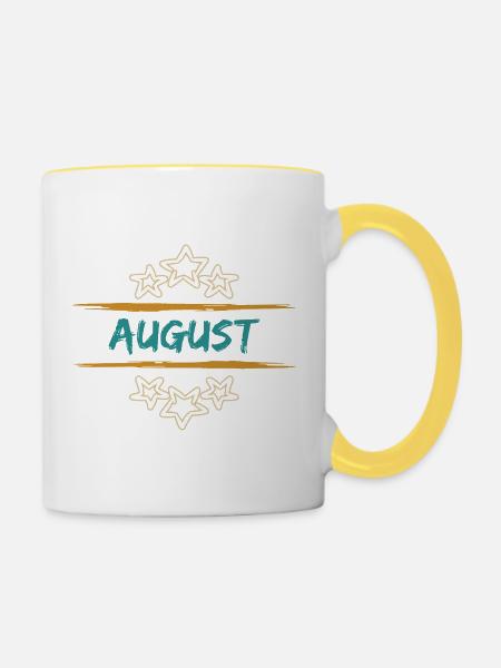 August August - Tasse zweifarbig - Weiß/Gelb