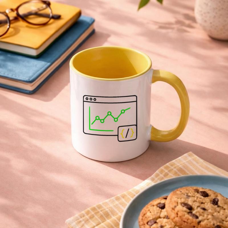 Web Analyse Chart Coding Browser Vektor Tasse zweifarbig