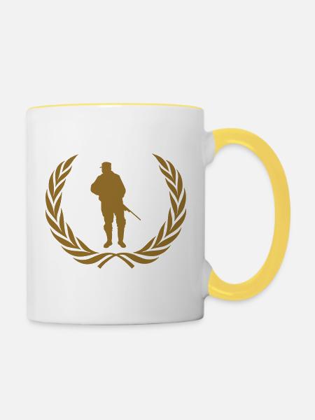 Jagd – Jäger - Tasse zweifarbig - Weiß/Gelb