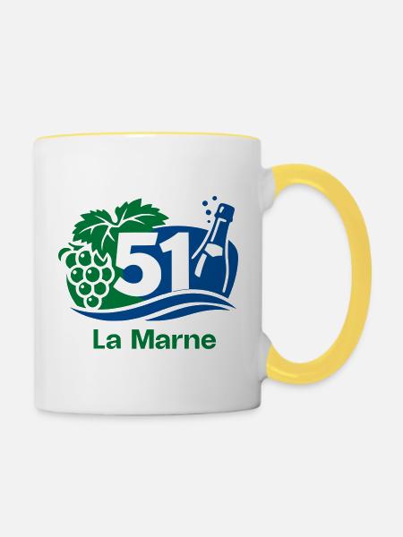 La Marne 51 Weinberg - Tasse zweifarbig - Weiß/Gelb