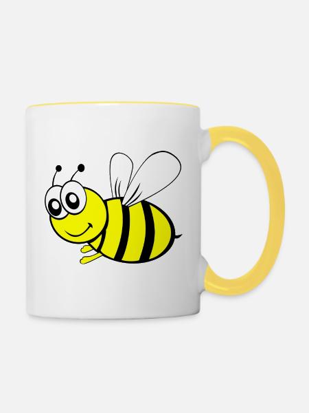 Biene - Tasse zweifarbig - Weiß/Gelb