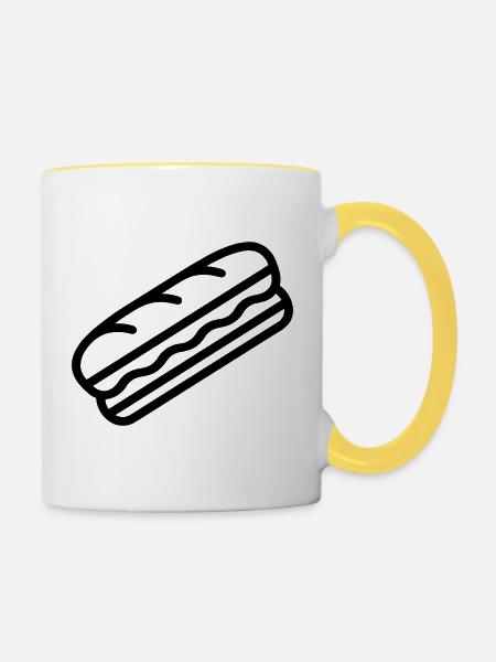 Sandwich - Tasse zweifarbig - Weiß/Gelb