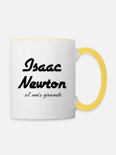 Isaac_Newton - Tasse zweifarbig - Weiß/Gelb