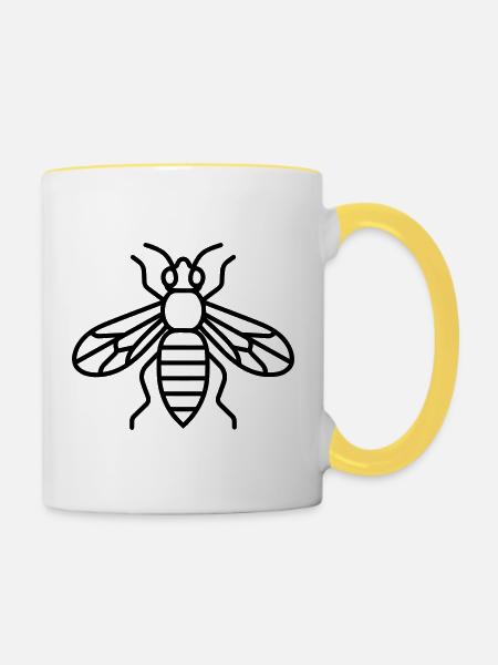 Wespe - Tasse zweifarbig - Weiß/Gelb