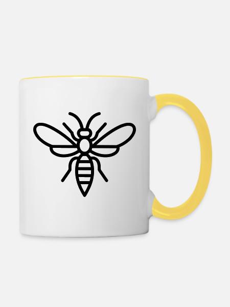 Wespe - Tasse zweifarbig - Weiß/Gelb