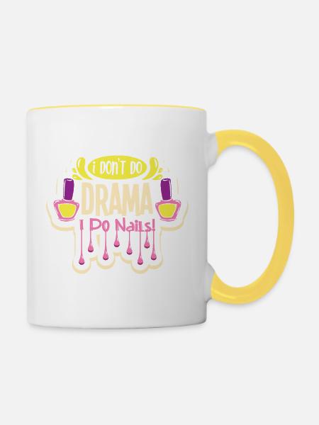 Nageldesigner Nageldesignerin Kosmetik Nagelstudio - Tasse zweifarbig - Weiß/Gelb