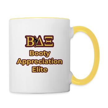 BAE Booty Appreciation Elite Universität Student - Tasse zweifarbig - Weiß/Gelb - Rechts