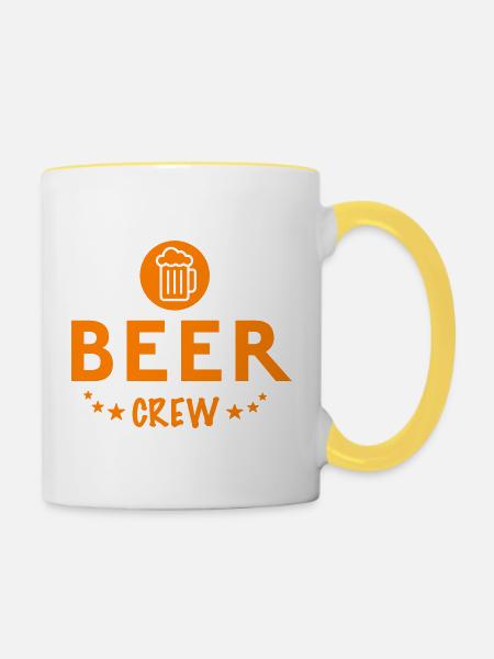 Beer Crew - Tasse zweifarbig - Weiß/Gelb