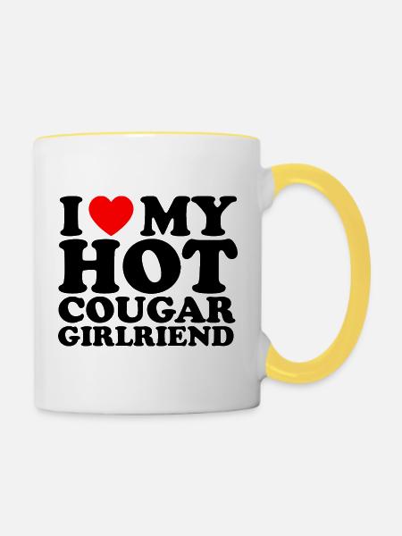 Red Heart Handgeschriebene Liebe - Tasse zweifarbig - Weiß/Gelb
