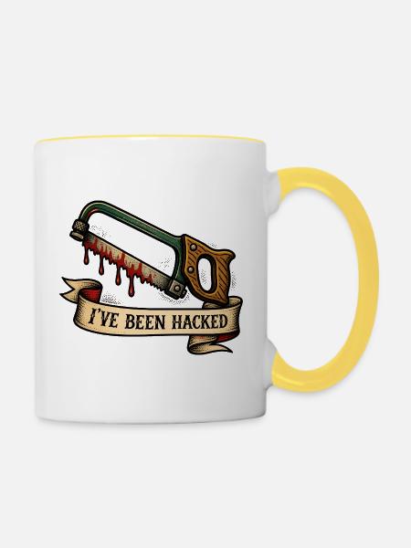 Ich wurde gehackt (Lustiger Amputierter) - Tasse zweifarbig - Weiß/Gelb