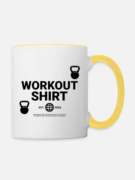 Workout Shirt - Tasse zweifarbig - Weiß/Gelb
