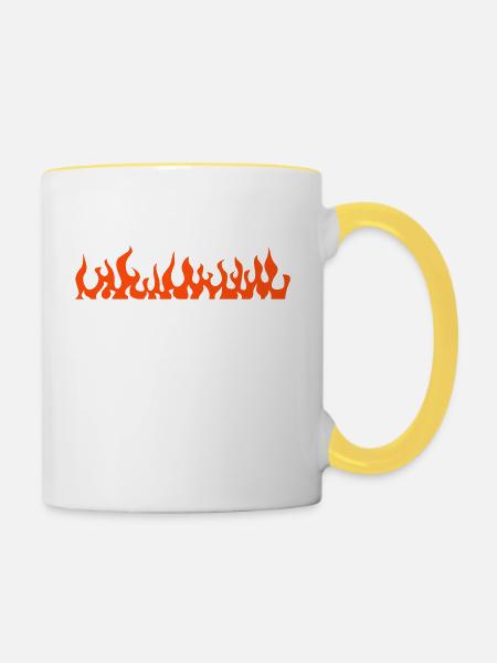 flames - Tasse zweifarbig - Weiß/Gelb