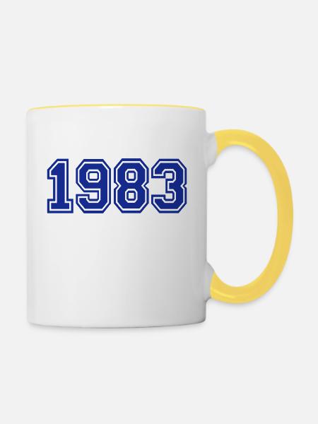 1983 - Tasse zweifarbig - Weiß/Gelb