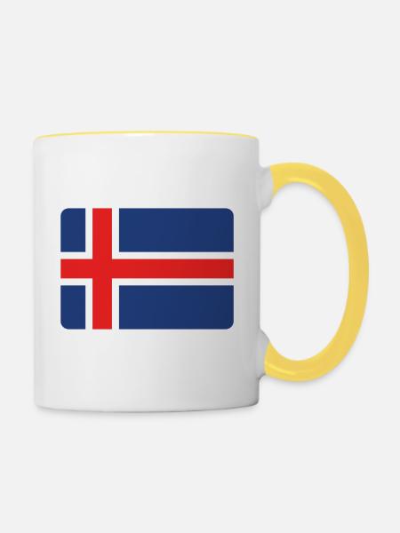 ISLAND IST GEIL! - Tasse zweifarbig - Weiß/Gelb