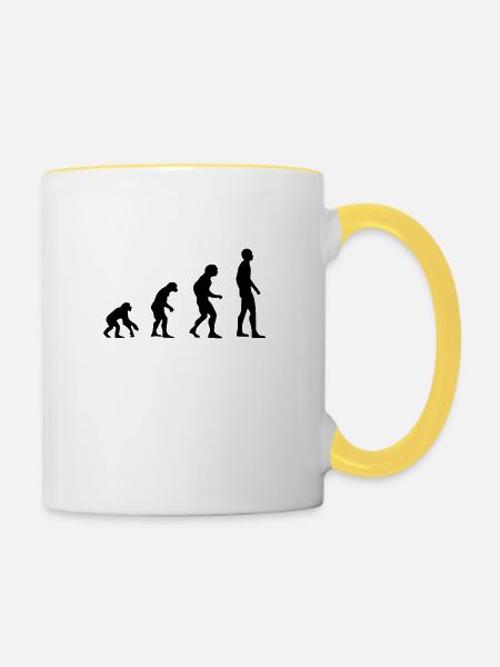 Evolution - Tasse zweifarbig - Weiß/Gelb