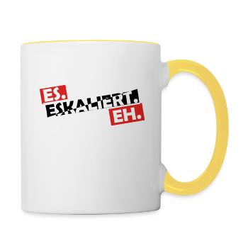 Es. Eskaliert. Eh. - Tasse zweifarbig - Weiß/Gelb - Rechts