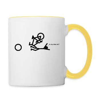 Bike Crash OK - Contrasting Mug - white/yellow - Right