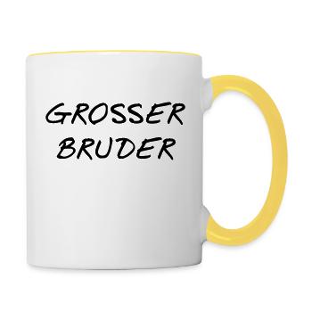 Grosser bruder - Tasse zweifarbig - Weiß/Gelb - Rechts