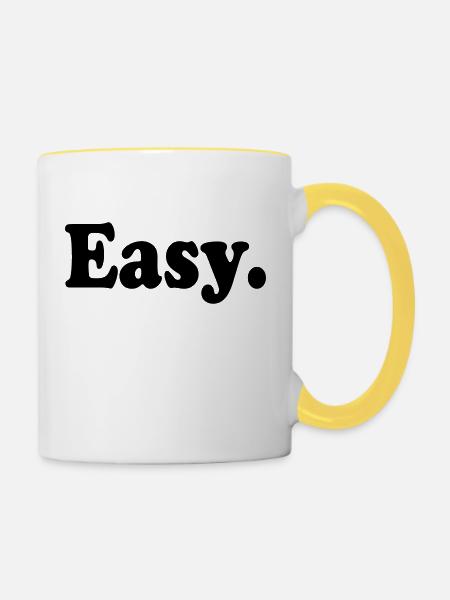 Easy. - Tasse zweifarbig - Weiß/Gelb