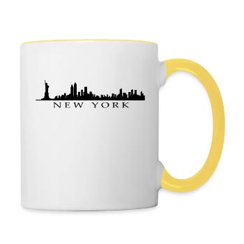 New York - Mug contrasté - blanc/jaune - Droite