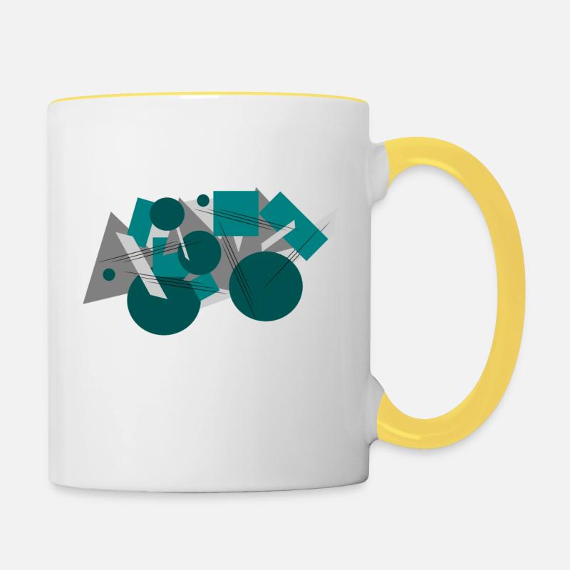 Abstract - Contrasting Mug - white/yellow