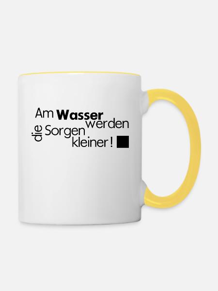 wasser - Tasse zweifarbig - Weiß/Gelb