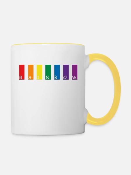 Rainbow - Tasse zweifarbig - Weiß/Gelb
