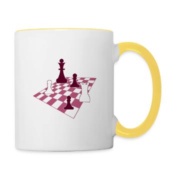 Échecs, Chess - Mug contrasté - blanc/jaune - Droite
