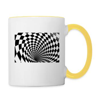 Optical Illusion 3D - Mug contrasté - blanc/jaune - Droite