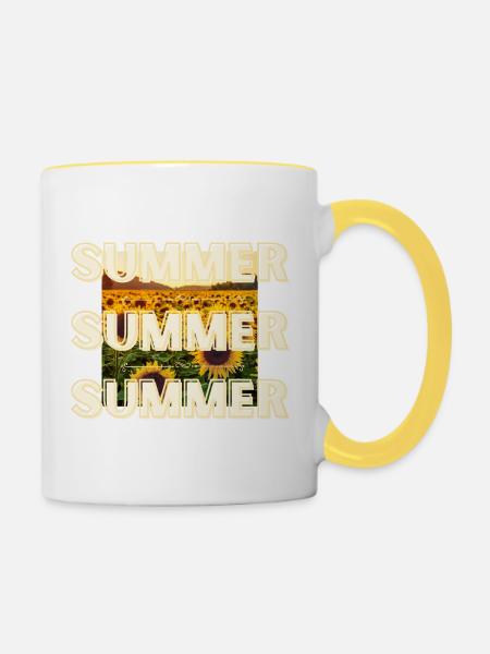 Summer - Tasse zweifarbig - Weiß/Gelb