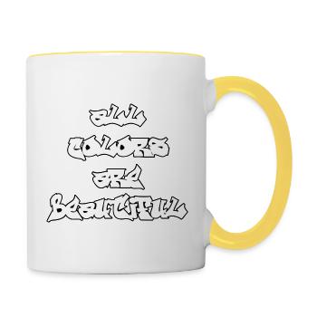 all colors are beautiful - Tasse zweifarbig - Weiß/Gelb - Rechts