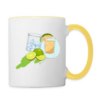 Fruit - Limonaden Design - Tasse zweifarbig - Weiß/Gelb - Rechts