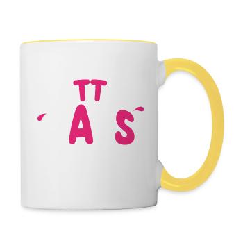 shirt new 01 - Tasse zweifarbig - Weiß/Gelb - Rechts