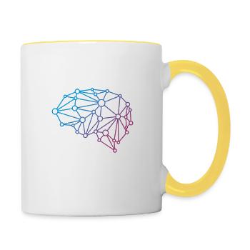 SELBSTDENKER - WISSEN IST EINE HOLSCHULD - Tasse zweifarbig - Weiß/Gelb - Rechts