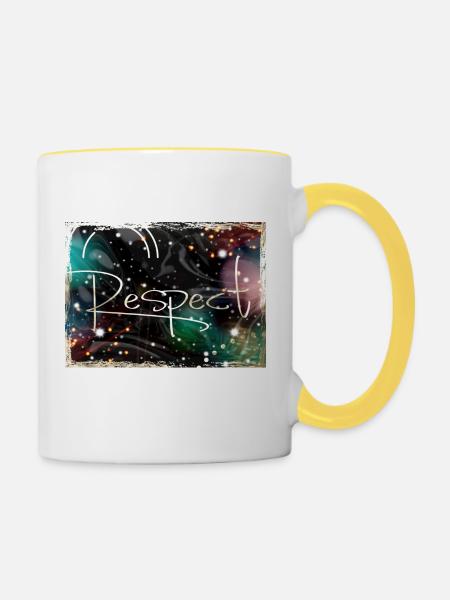 Respect Abstract Schrift - Tasse zweifarbig - Weiß/Gelb