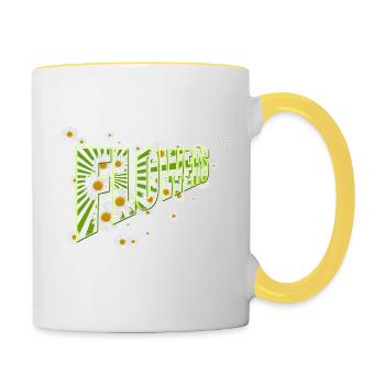 Flowers, daisies, daisies, nature, garden - Contrasting Mug - white/yellow - Right