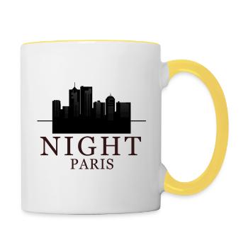 Night By Paris de couleur noire - Mug contrasté - blanc/jaune - Droite