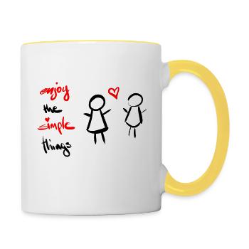 Enjoy - Tasse zweifarbig - Weiß/Gelb - Rechts