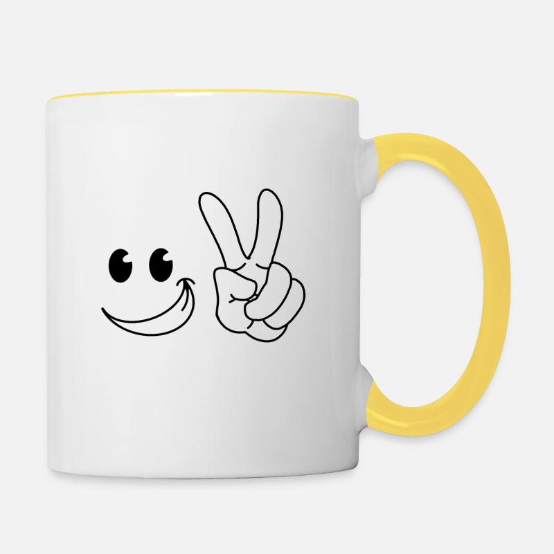 Dessin cool - Mug contrasté - blanc/jaune