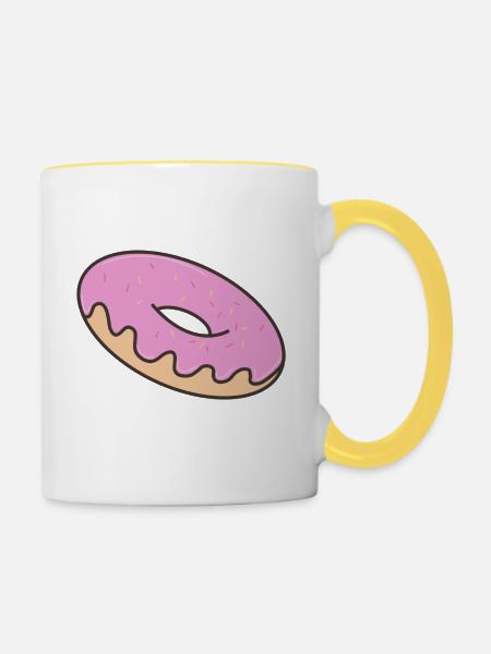 Donut - Tasse zweifarbig - Weiß/Gelb