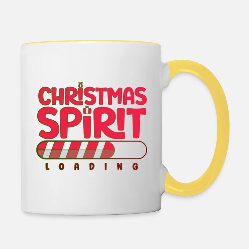Chargement de l’ de Noël - Mug contrasté - blanc/jaune