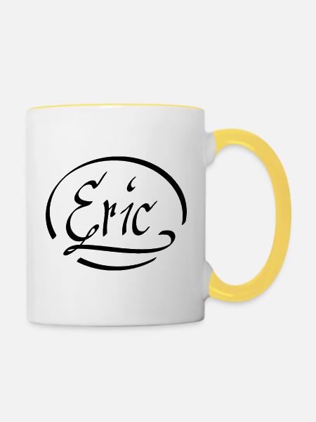ERIC - Tasse zweifarbig - Weiß/Gelb