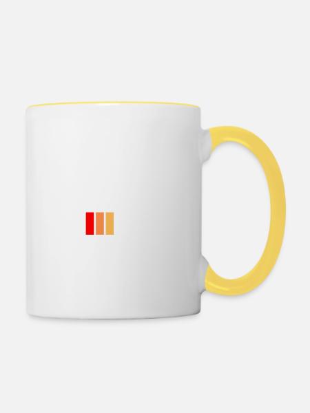 Papa Power Low (white) - Tasse zweifarbig - Weiß/Gelb