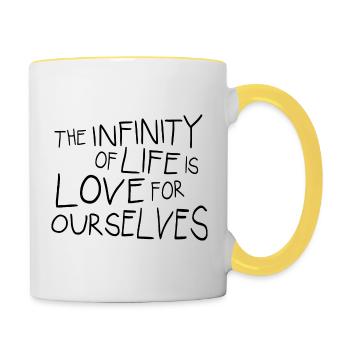 INFINITY 08 words black - Tasse zweifarbig - Weiß/Gelb - Rechts